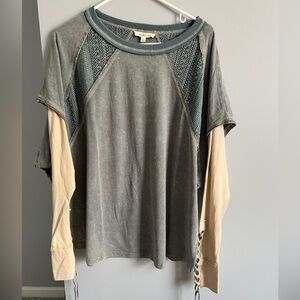 Oli & Holi dusty blue sweater